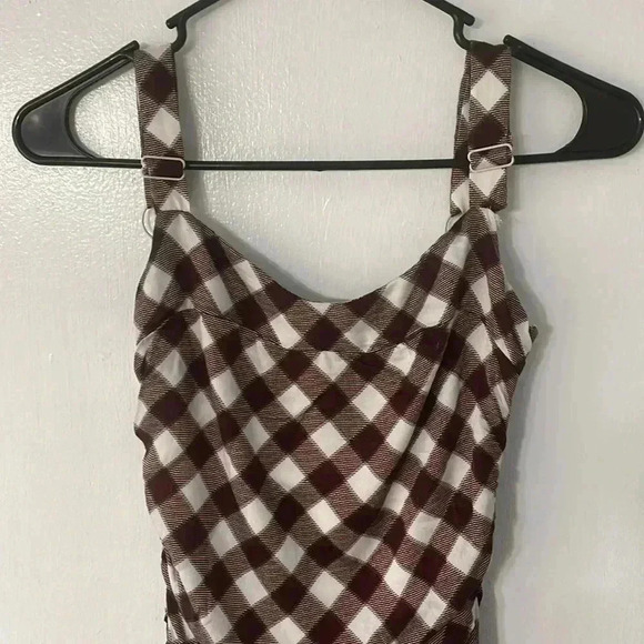 Urban outfitters checkered scrunch mini dress - Picture 2 of 14